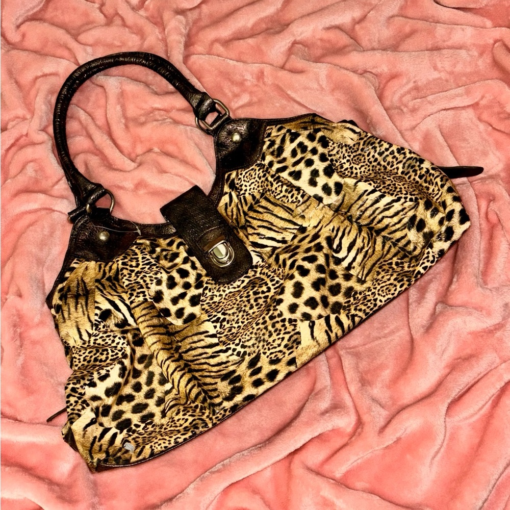Y2K Leopard Print Shoulder Bag – 2000s Cheetah Baddie Purse | Bratz Vibes